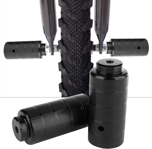 Oumefar 2PCS Steel Bicycle Foot Stand Pegs, Black BMX Axle Peg Replacement Accessory, 11 x 4cm / 4.33 x 1.57inch