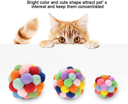 Pet Cat Plush Ball Toy, Dog Puppy Cat Interactive Playing Chewing Training Tool Bell(S)