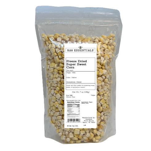Raw Essentials Freeze-Dried Super Sweet Corn | Ideal for Soups, Salads, &