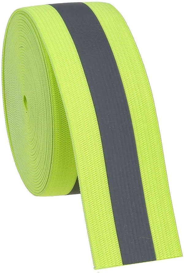 Safety SF8100 Sew On Florescent Reflective Elastic Tape - 2" X 118" Green