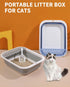 17.7"13.4" BNOSDM Collapsible Small Cat Litter Box for Kittens Open Potty Pan Foldable Cat Toilet with Scoop Senior