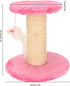Cat Scratching Post Interactive Soft Plush Sisal Rope Cat Tree Cat Scratch Post Cat Climbing Tower Cat Activity Tree for Indoor Cats Kittens (Pink)