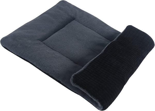 Reversible Dog Bed Mat - Plush and Corn Velvet Soft Warm Cushion, Washable Sleeping Mattress for Small Medium Large