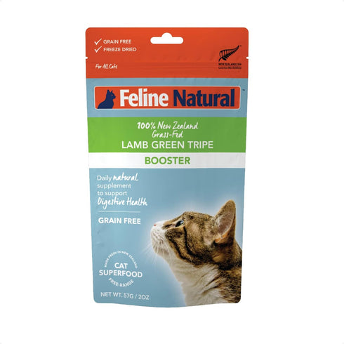 Feline Natural Freeze Dried Lamb Green Tripe Cat Food Supplement - Grain-Free High Protein Topper