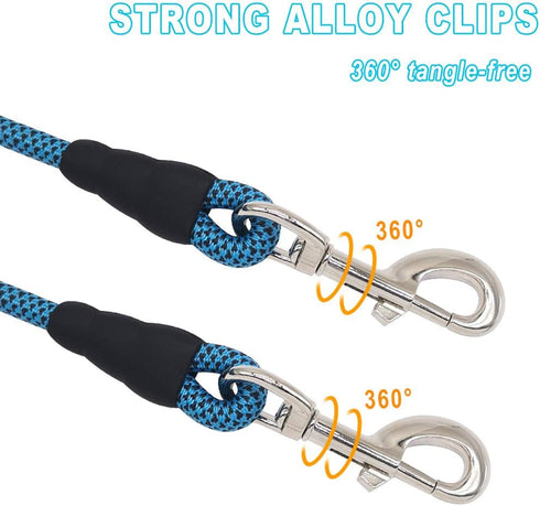 Check Cord Dog Tie Out Long Rope Leash for Training, 15FT 20FT 26FT 40FT 60FT 75FT for Large Medium Small Dogs