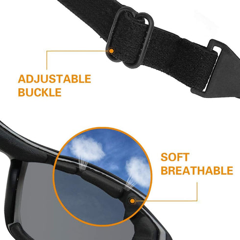 TERAISE Motorcycle Riding Glasses Safety Ski Goggles Adjustable Sunglasses