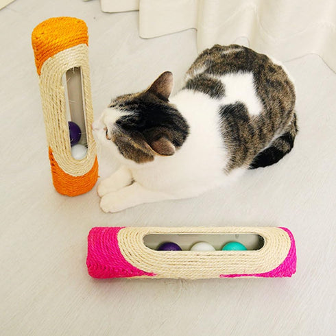 NOLITOY Cat Scratching Post Rolling Ball Toy, Fun for Kittens, Increases Movement for Cats Health