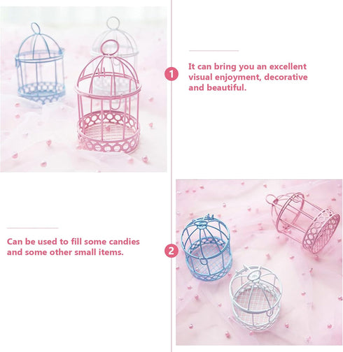 Metal Wall Hanging Bird Cage, Mini Desktop Storage Decor, Hollow Iron Organizer for Home Office