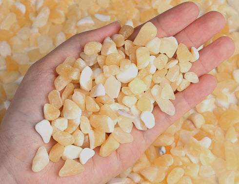 1lb LAIDANLA Yellow Jade Crystal Polished Tumbled Stones Irregular Shaped Crystal Chips Bulk Natural Gemstone Aquarium
