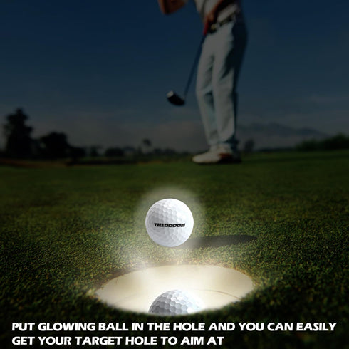 THIODOON Glow in The Dark Golf Balls LED Night Golf Gift Sets for Men Kids Women, 6 Pack (6 Colors)