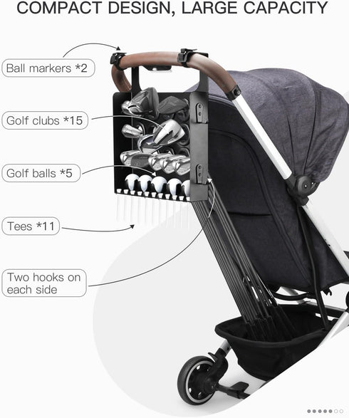 Tiga Golf Stroller Attachment - Enjoy Golf with Your Kids - Easy Installation - Universal Golf Club Holder - Ideal Golf