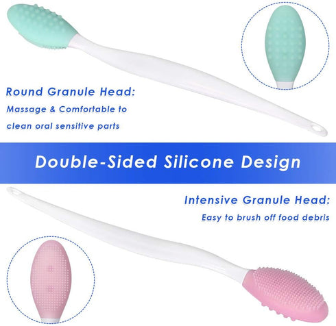 Dog Toothbrush, 4 Packs Silicone Pro Double-Sided Dental Brushes Set for Small Dogs and Cats