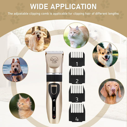 Olnverath Trimmer 4 Dog Grooming Clippers - Low Noise Rechargeable Electric Cat Shaver Shears for All Pets, Dog