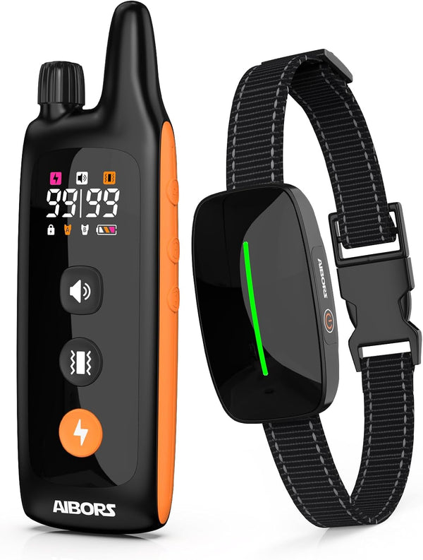 Dog Shock Collar - 4000FT Training Collar with Remote IPX7 Waterproof for 10-120lbs Dogs, Rechargeable e Collar with 4
