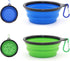 Portable Pet Travel Dog Bowls, 2 Pack Convenient Collapsible Bowls for Dogs and Cats with Carabiners