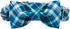 Maca Bates Blue Checkered Dog Collar with Bow Tie - Adjustable Breakaway Collars for Small, Medium & Large Dogs