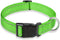 Reflective Dog Collar with Buckle - Adjustable Safety Nylon Collars for Small Medium Large Dogs, Grass Green M