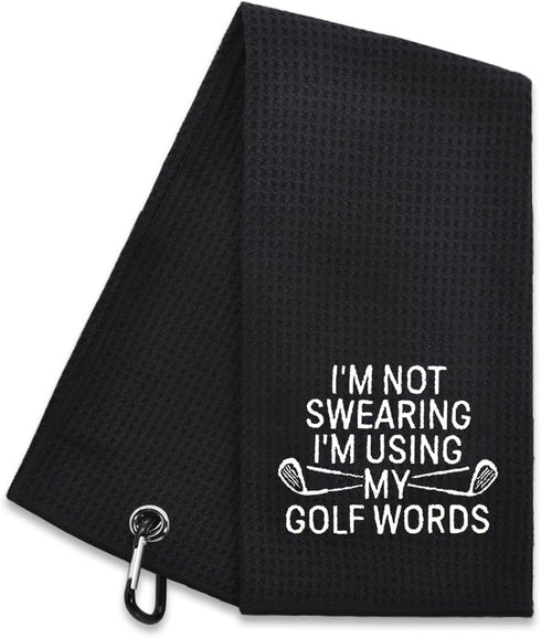 Hafhue I'm Not Swearing I'm Using My Golf Words Golf Towel, Golf Accessories for Men Women, Retirement Gift