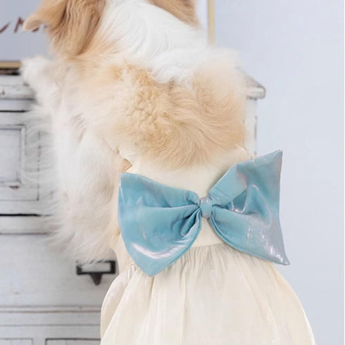 FLAdorepet Large Dog Princess Dress, Christmas Holiday Wedding Costume for Extra Large Dogs, Soft Summer Vest (White,