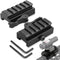 Low Profile Picatinny Riser Mount, Rail Riser Mounts Adaptor with QD Lever Lock Quick Release & 5 Slots for Scope Rings