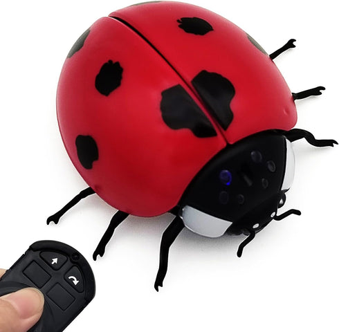 Tipmant Realistic RC Ladybug Remote Control Insect Animal Vehicle Car Prank Toys