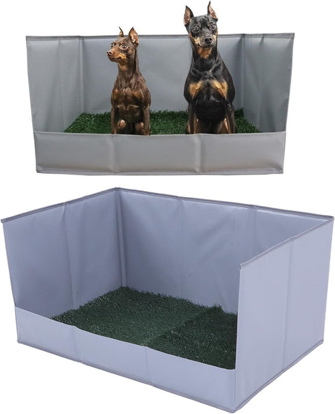 Julihai Dog Grass Pad with Tray, Artificial Turf Dog Litter Box Foldable Potty Tray Leak Proof for Indoor Outdoor Small