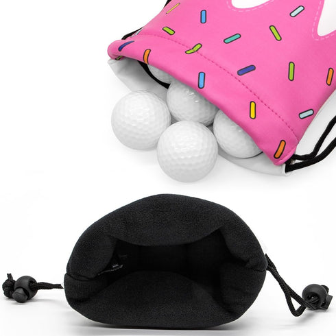 Golf Valuables Pouch, Leather Tee Pouch with Drawstring Closure for Portable Golf Accessories