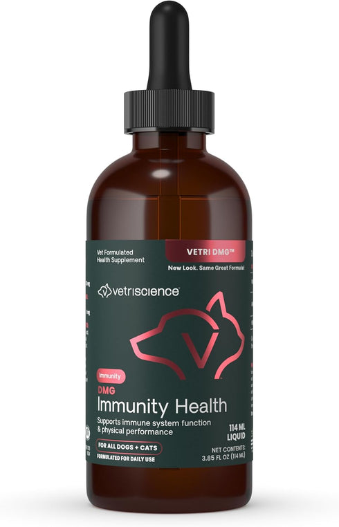 VETRISCIENCE DMG Immunity Health Easy-Dose Liquid, 114 ml | Hypoallergenic Immune Support Supplement for Dogs and Cats