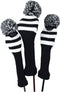 Stripes Knitted Golf Club Head Covers 3 Piece Set for 1, 3, 5 Drivers, Fits 460cc