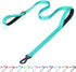 Reflective Nylon Dog Leash - Heavy Duty Hero Leash with Two Handles for Night Safety Training (Teal, 6FT×1'')