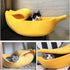 Creative Banana Shape Dog Cat Bed, Cute Banana Puppy Pad Kennel, Warm Soft Pet Supplies for Kitten Puppy (Small)
