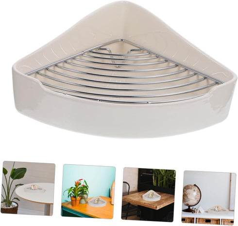 Chinchillas Small Animal Corner Litter Box Triangle Ceramic Potty for Rabbits Guinea Pigs Hamsters and Portable Design