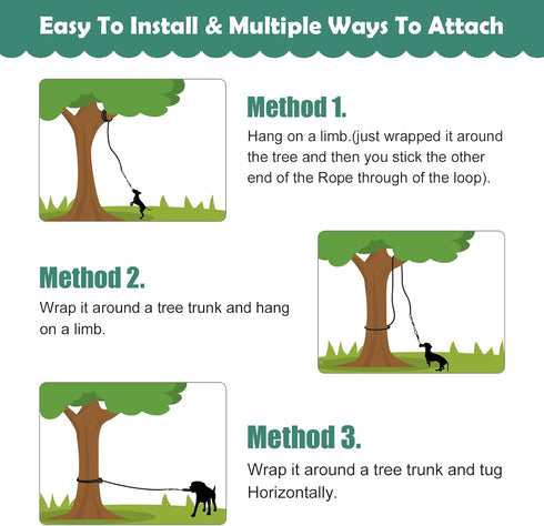 HOPET Dog Outdoor Bungee Solo Hanging Toy - Durable Interactive Tug Toy for Small Large Aggressive Chewers