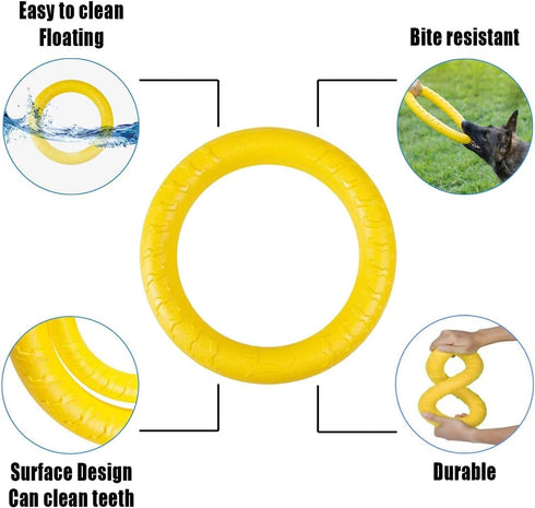 Dog Flying Disc, Indestructible Floating Ring Toys for Small Chewers, Durable Outdoor & Indoor Puppy Toy
