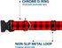 Buckle-Down Plastic Clip Collar - Buffalo Plaid Black/Red - 1" Wide, Fits 15-26" Neck - Large
