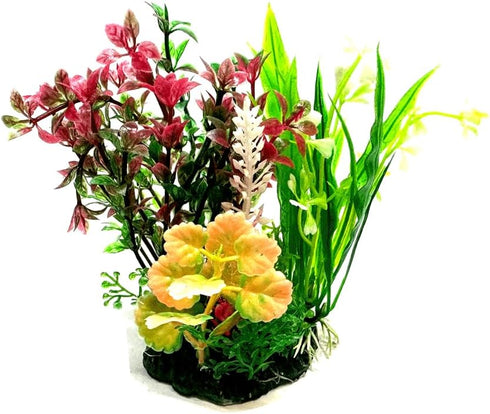 Set of Five Kinds of Artificial Plastic Aquarium Plants, 4 Inch Size.