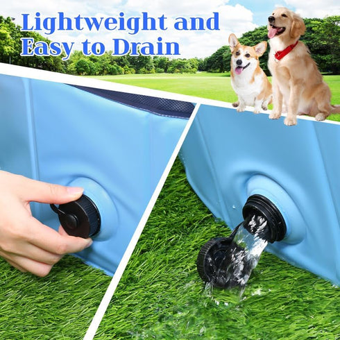 Swimming 71 12 Eooqi Foldable Dog Pool, Portable Pet Bath Tub and Kiddie Pool, Collapsible Bathtub for Puppies, Small