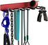 Home Gym Storage Accessory Rack - Organizer with 8 Steel Hooks for Workout Gear, Fitness Resistance Bands