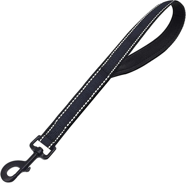Heavy Duty Short Dog Leash with Comfortable Padded Handle - Reflective Training Leash for Medium Large Dogs Up to 80lbs