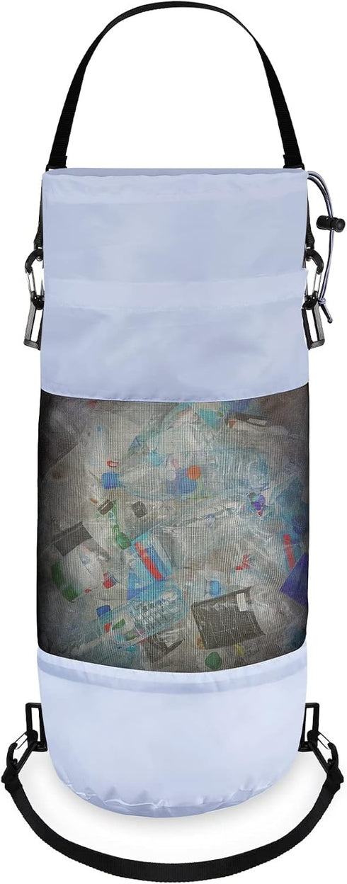 Portable Medium Hoop Mesh Trash Bags for Boats, Reusable Trash Container for Boat Cabin, Kayak, Fishing