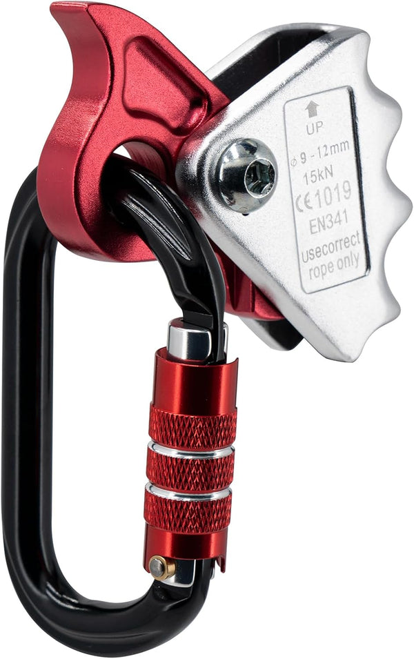 Rope Grab with 15KN Quick Lock for Rock Climbing Fall Protection, Outward Bound Training, Fire Rescue, Power Engineering