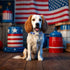 4th Lionet Paws of July Dog Collar- Cute Blue Red Popsicle Dog Collars with Plastic Buckle and Icecream Pendant, Light