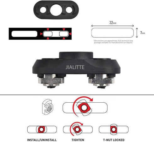 QD Adapter Stud Mount Attachment for Mlok Rail System