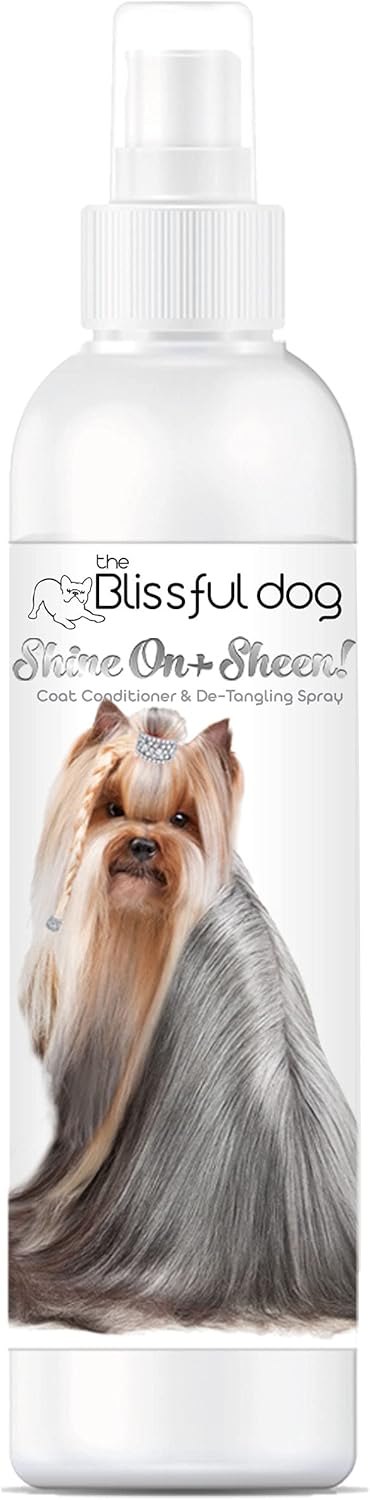 The Blissful Dog Shine-On + Sheen Coat Dog Spray, Easy-to-Use Leave-in Conditioner for Dogs, Detangler Spray, 8 oz.