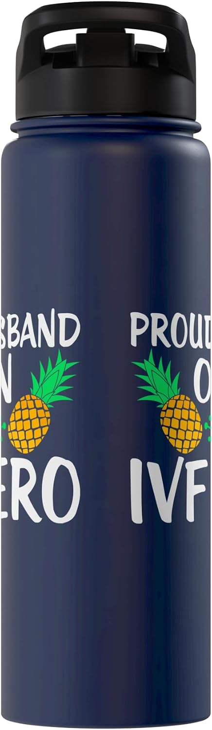 Fertility Journey Support Proud Husband IVF Hero Pineapple Fertility Stainless Steel Insulated Water Bottle