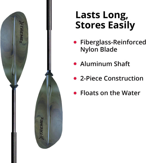 SeaSense Xtreme 2 Kayak Paddle, 84” - 2-Piece Construction, Fiberglass Reinforced Nylon Blades for Fishing &