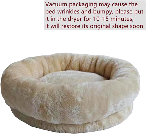 Cat Tree Tower Accessories, Replacement Parts Round Top Cushion Cover Bed for Cat Perch (13.8", Beige)