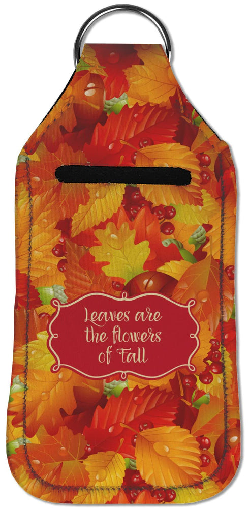 Custom Fall Leaves Hand Sanitizer & Keychain Holder - Large
