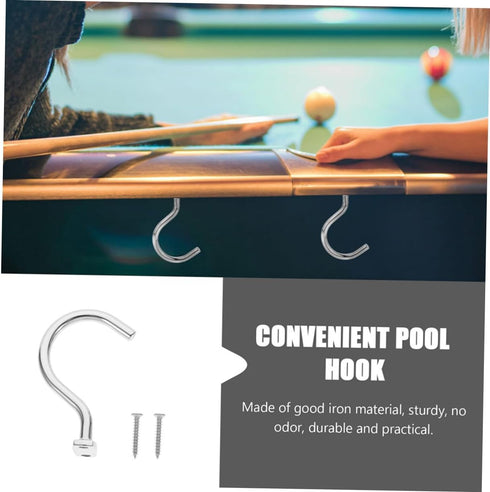 VANZACK 2 Sets Wear Resistant Multi Function Billiard Cue Hook Snooker Table Hook for Convenient Cue and Rack Storage