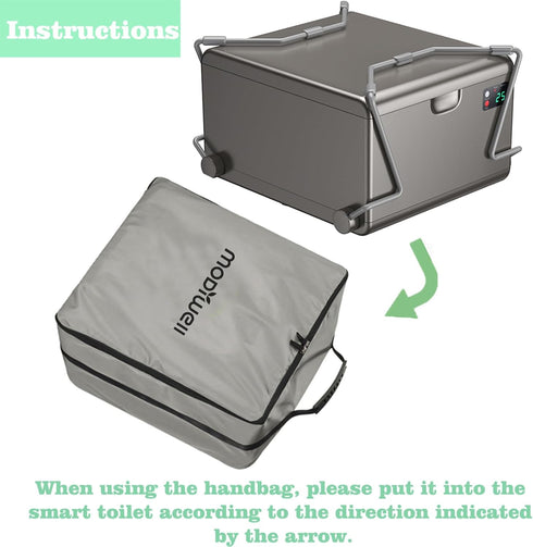LE-310 Dry Flush Toilet Carrying Bag with Waterproof Cover, Portable Travel Toilet Storage Organizer Protector